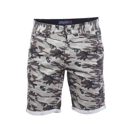 Daxxis - Short Drill Slim Militar Camuflaje - Verde y Negro