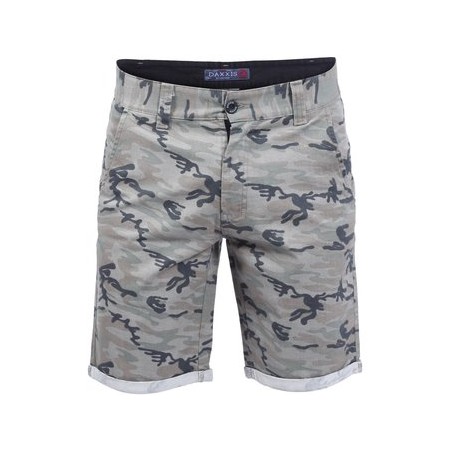 Daxxis - Short Drill Slim Militar Camuflaje - Arena Y Plomo